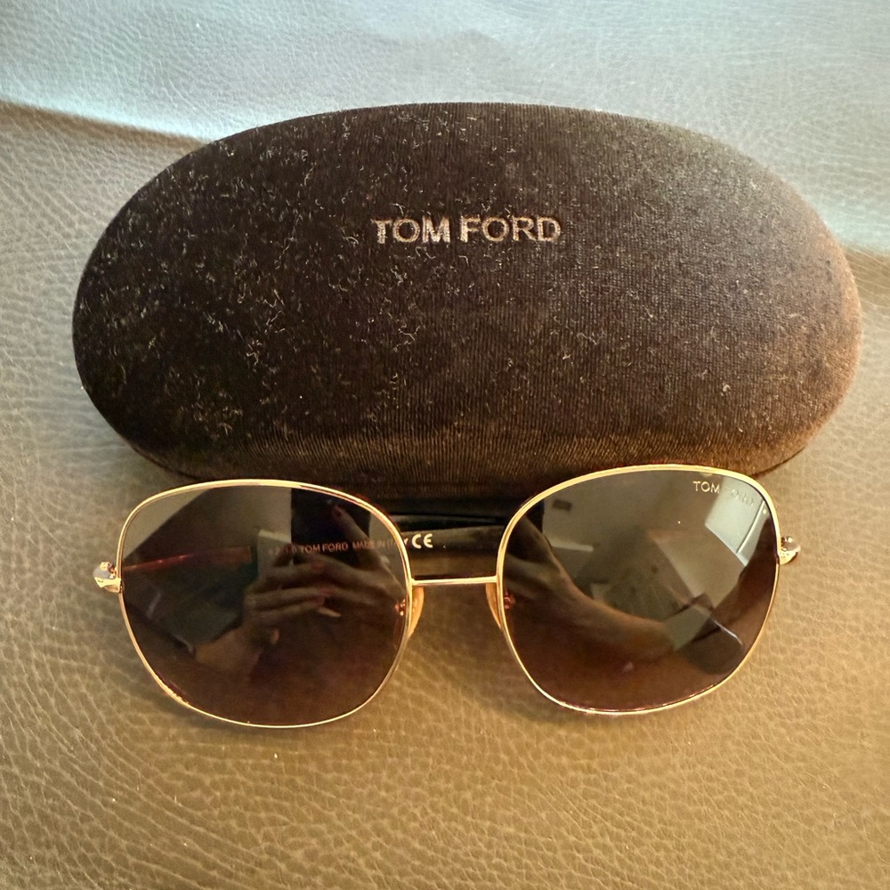 Tom Ford Women's Black and Gold Sunglasses